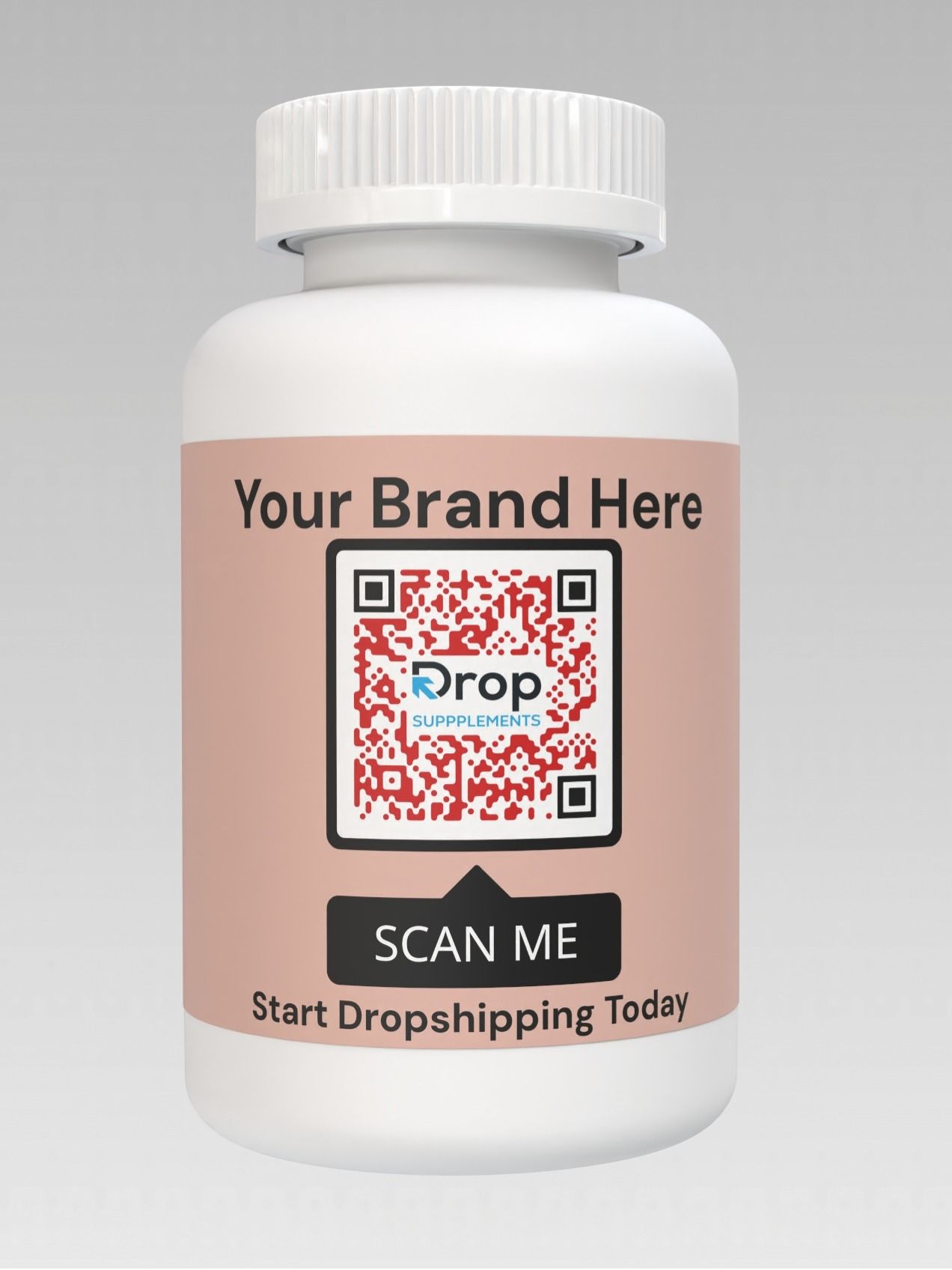 A jar with a qr code on it that says your brand here