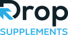 The drop supplements logo is black and white on a white background.