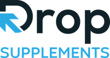 A logo for drop supplements is shown on a white background.