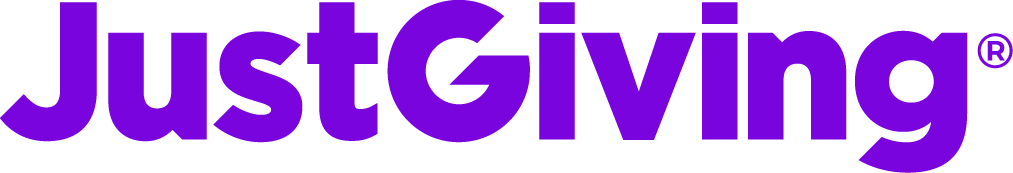 A purple justgiving logo on a white background