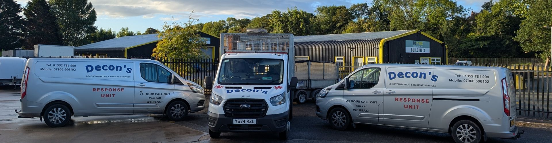 Decons Decontamination & Hygiene Services vans