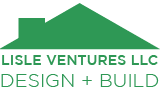 Green stylized house logo with "Lisle Ventures LLC DESIGN + BUILD" below.