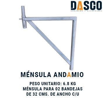 Ménsula Euro para 02 bandejas metálicas