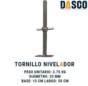 Tornillo Nivelador para Andamio tipo estándar y tipo euro