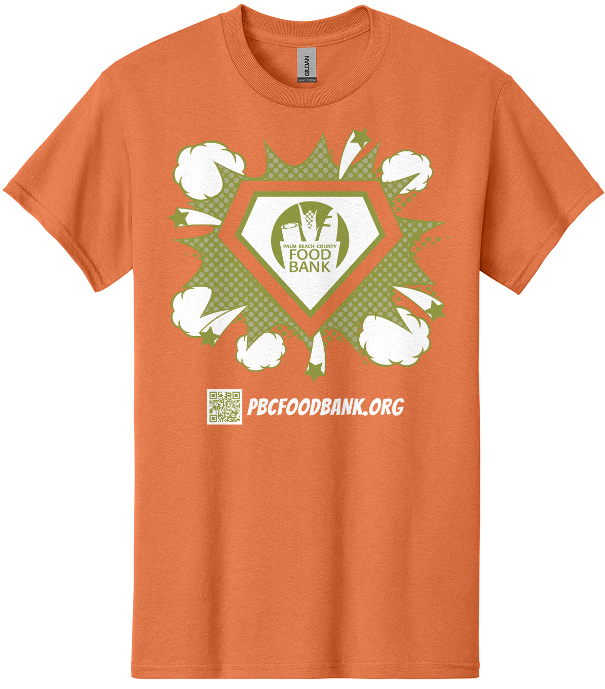 hunger hero t shirt in orange