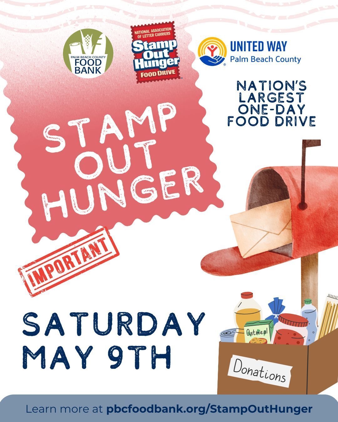 stamp out hunger, food drive, palm beach county food drive