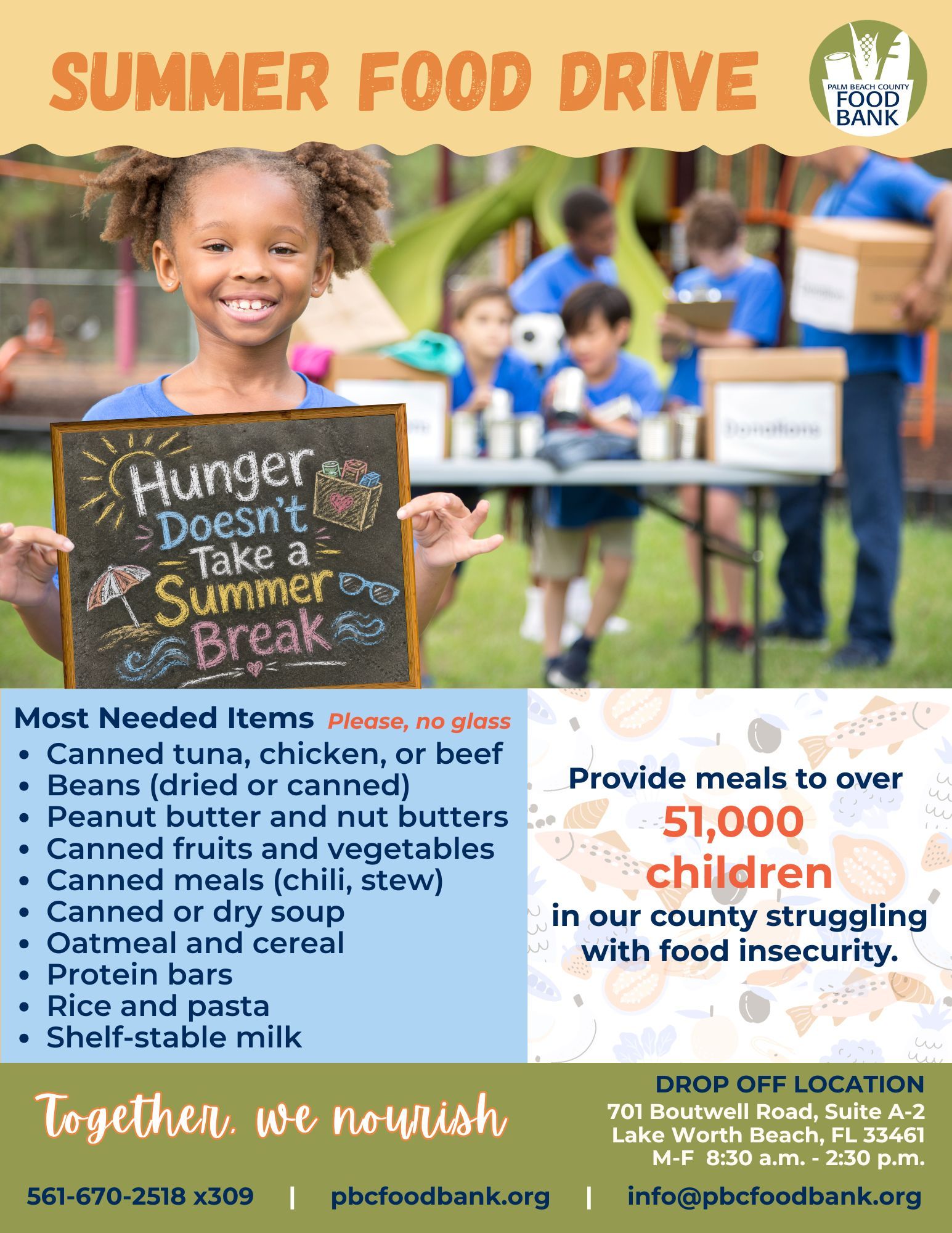June 2026 PBC Food Bank food drive flyer