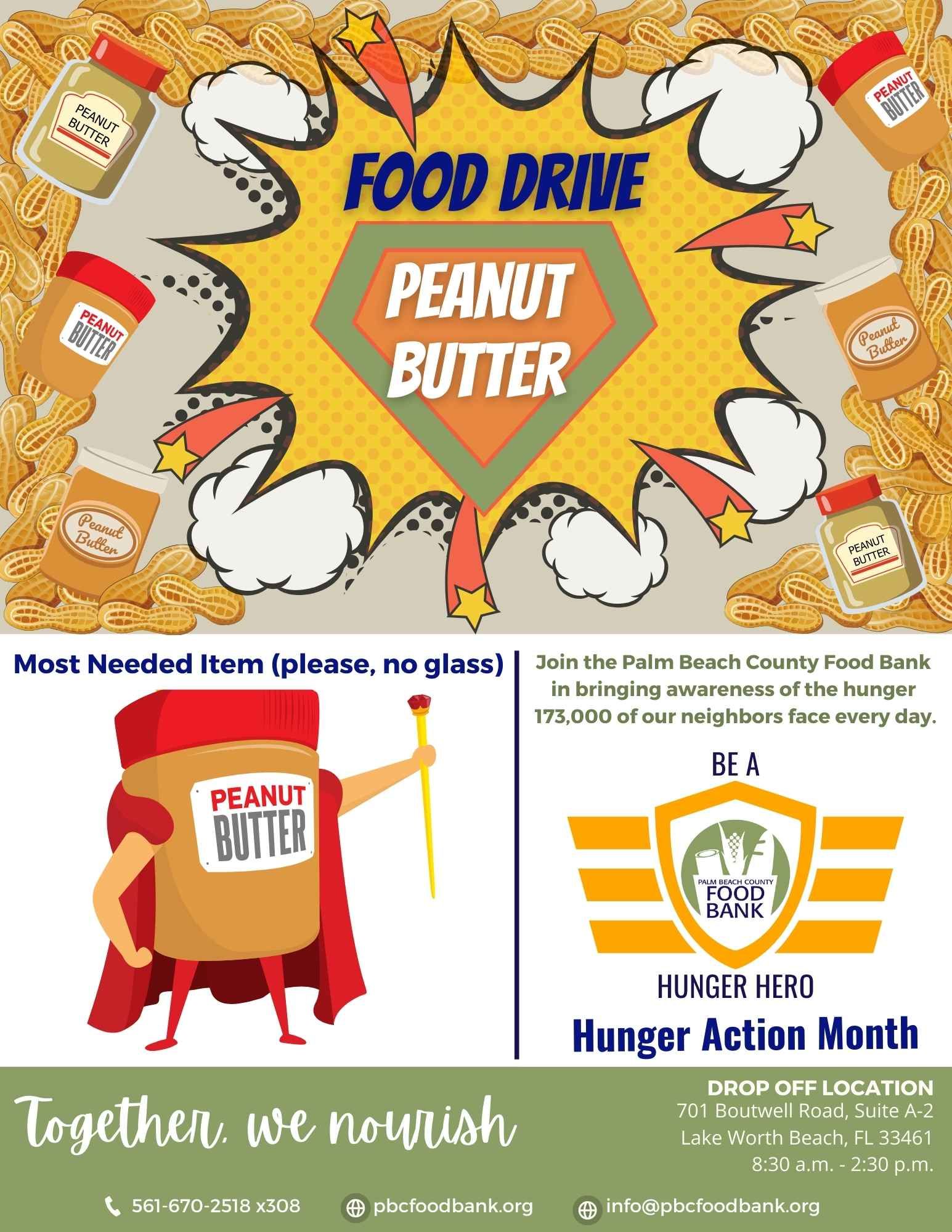 peanut butter food drive hunger action month palm beach county