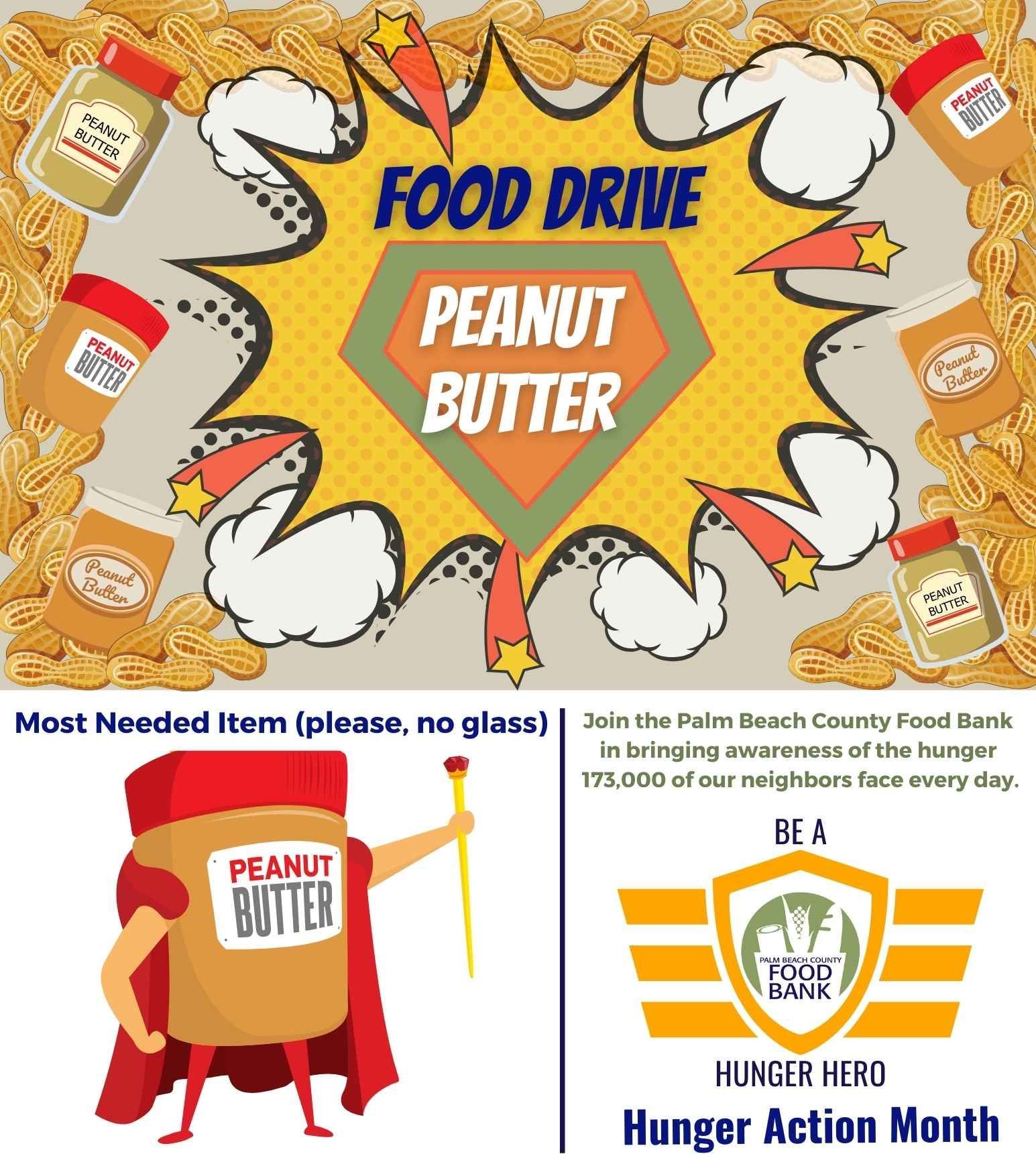peanut butter food drive hunger action month palm beach county