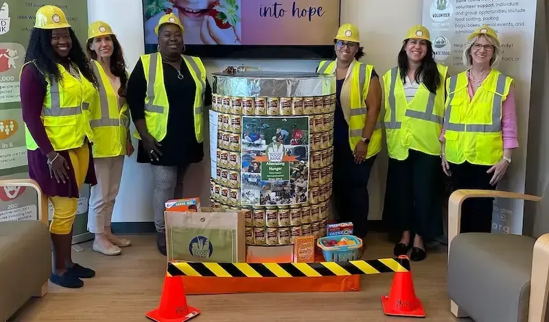 Palm Beach County Food Bank staff meal build giant can