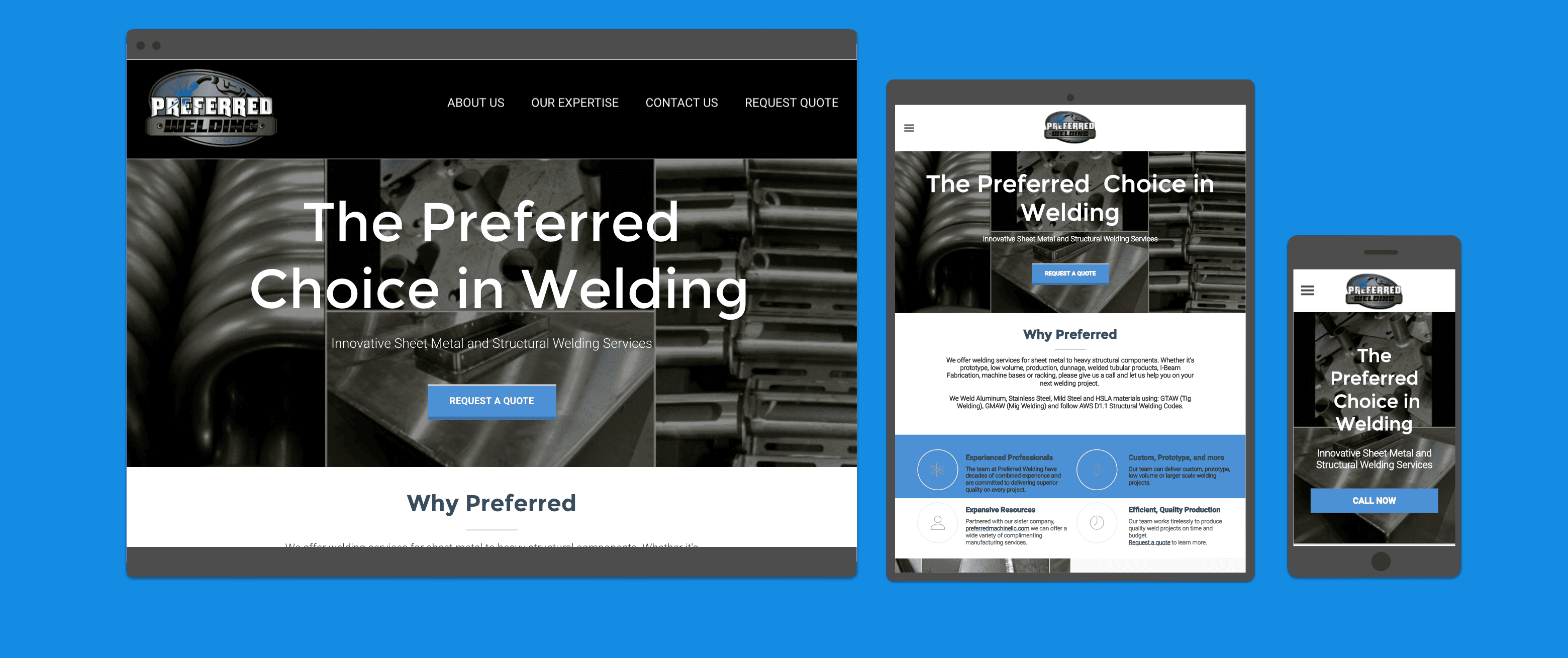 Web Development Portfolio - Welding Company