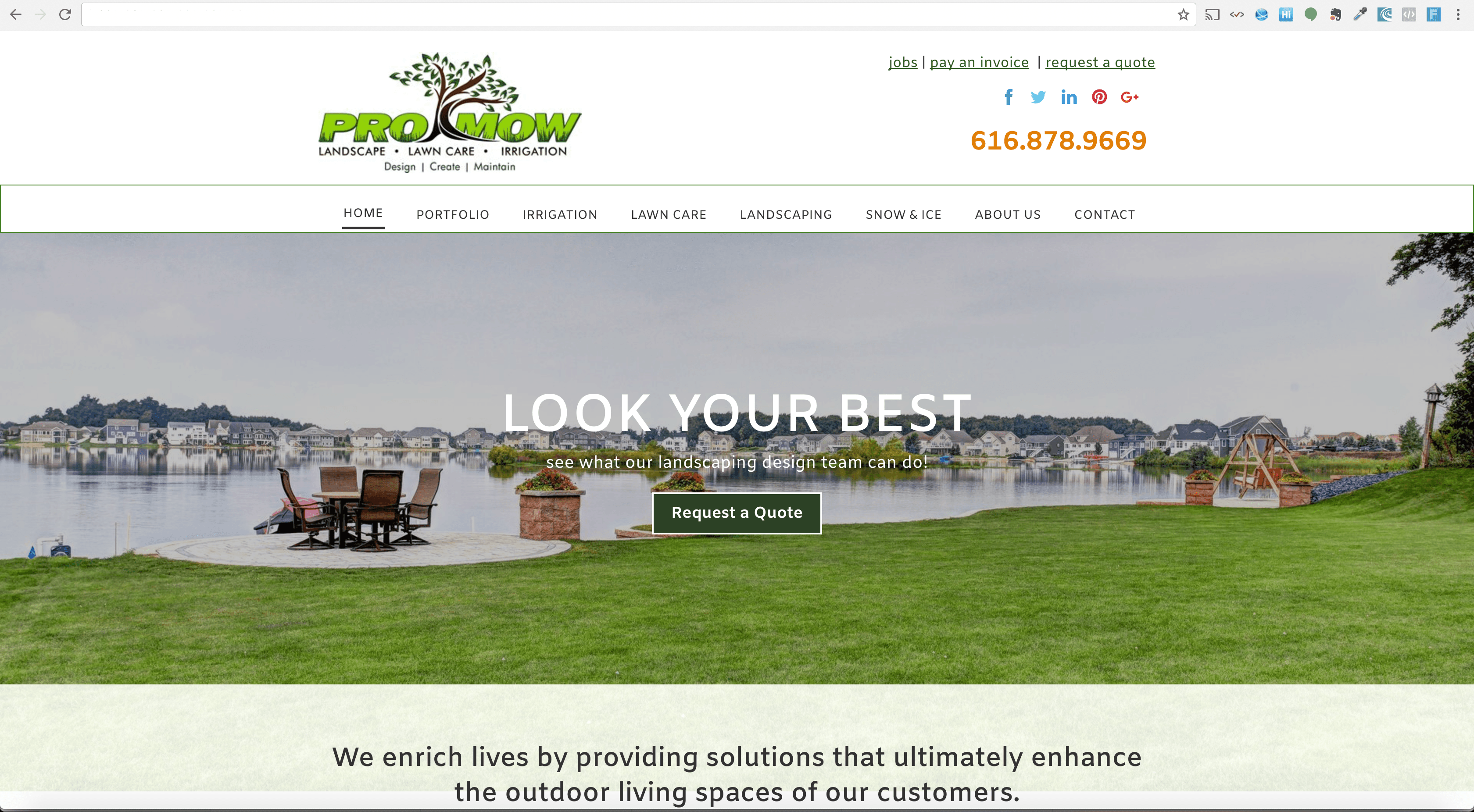 Web Development Portfolio - Lawn and Landscape Company