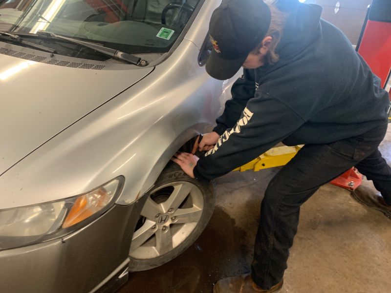 Flat Tire Repair with plug and patch  | Tiny's Automotive