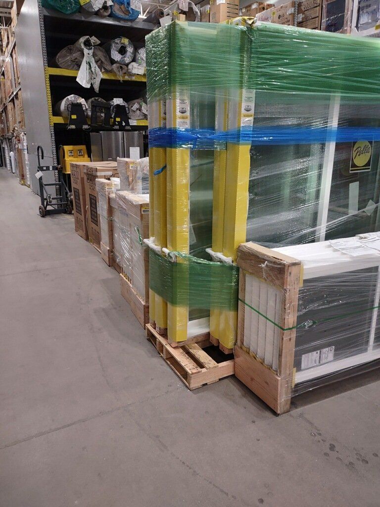 Custom windows order delivered and sitting in warehouse.