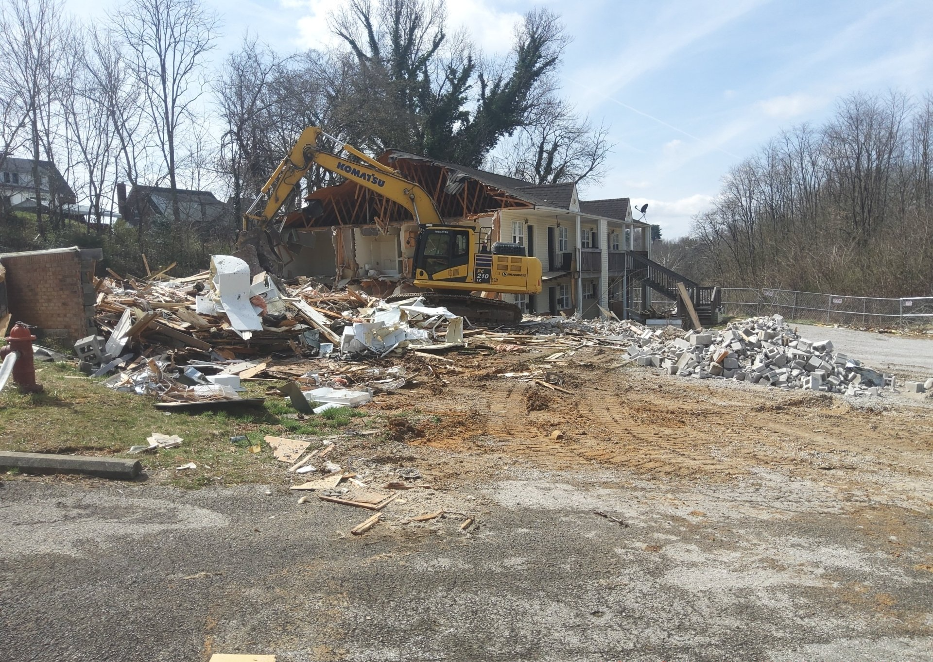 Machine being used for demolition in Somerset, KY