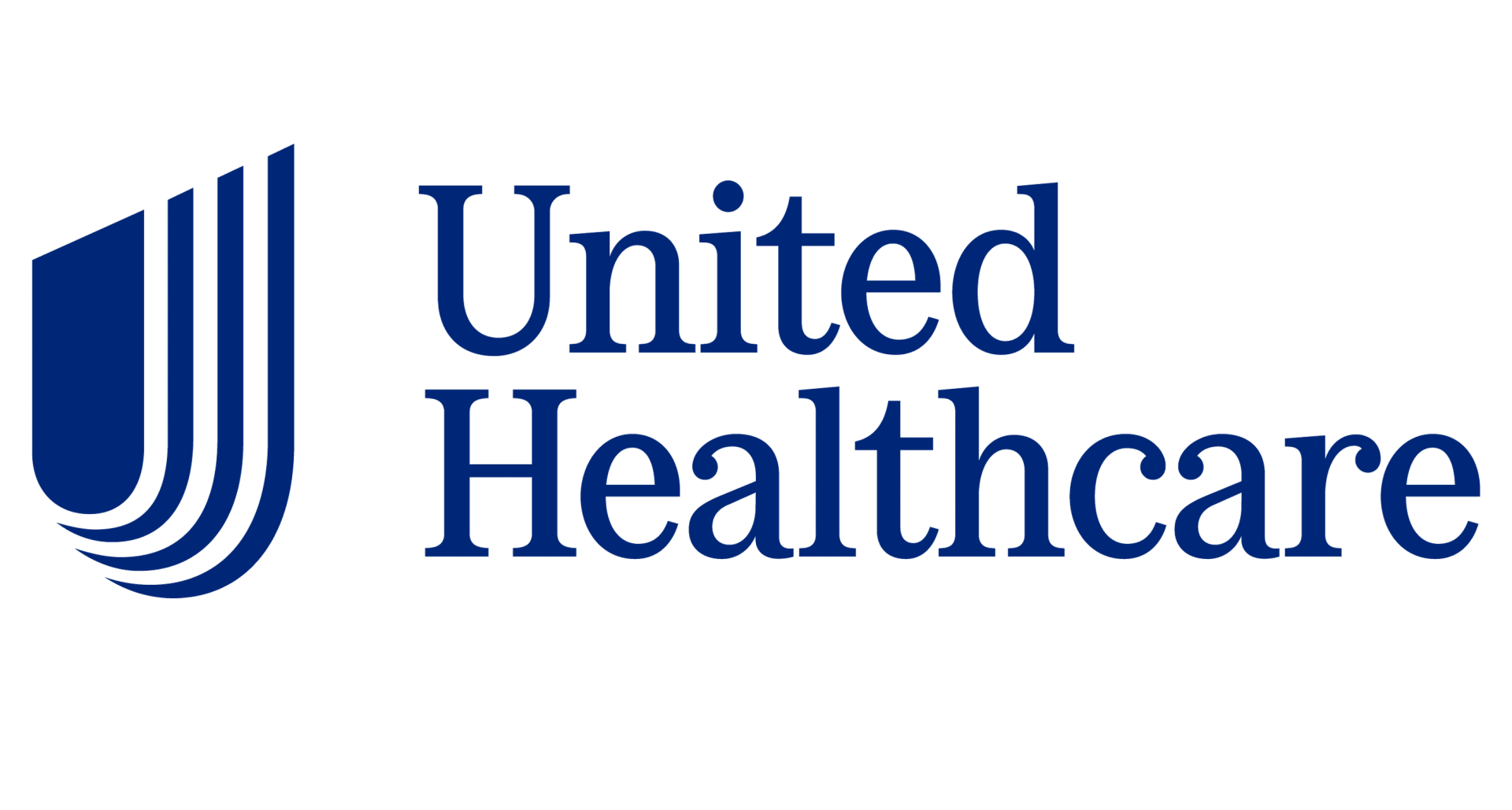 The united healthcare logo is blue and white on a white background.