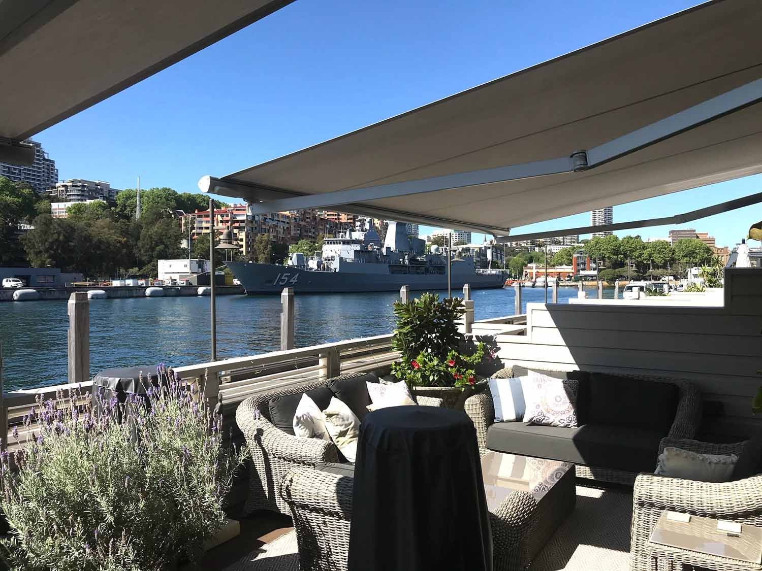 A patio with a view of water and boats | Sydney, NSW | Sunmaster Australia