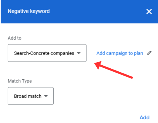 Negative keywords 2