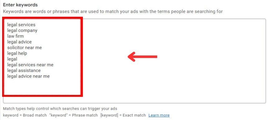 enter keywords