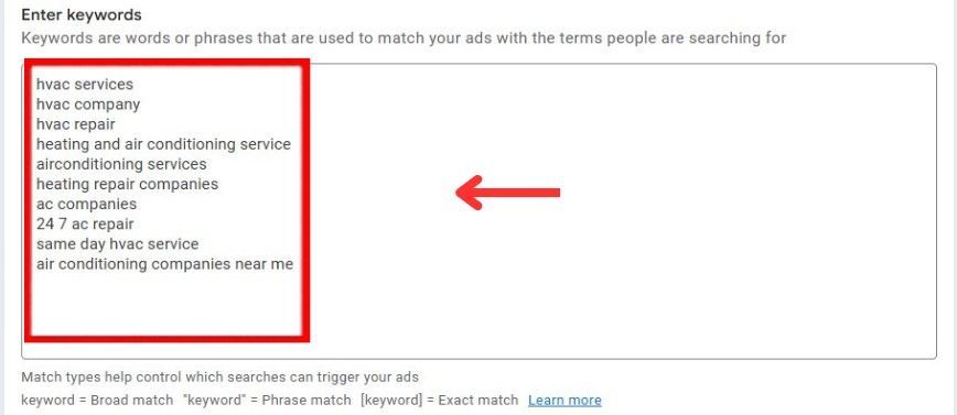 enter keywords