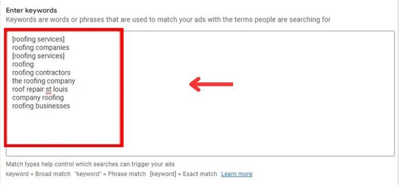 enter keywords