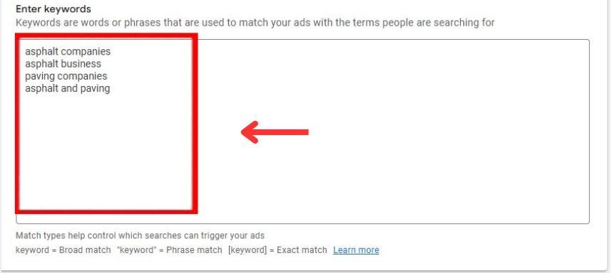 enter keywords