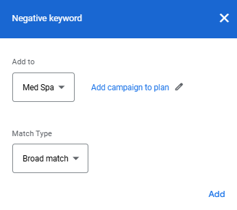 Negative keywords 2