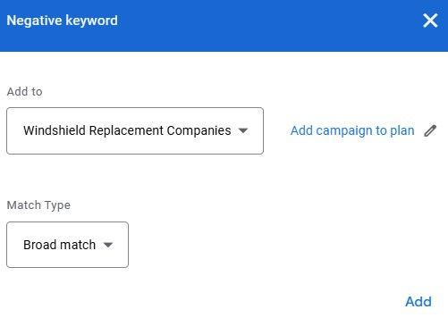 Negative keywords 2