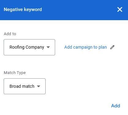 Negative keywords 2