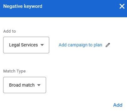 Negative keywords 2