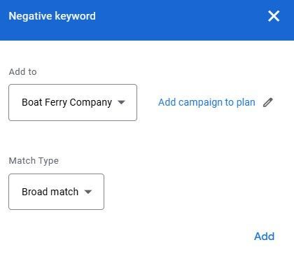 Negative keywords 2