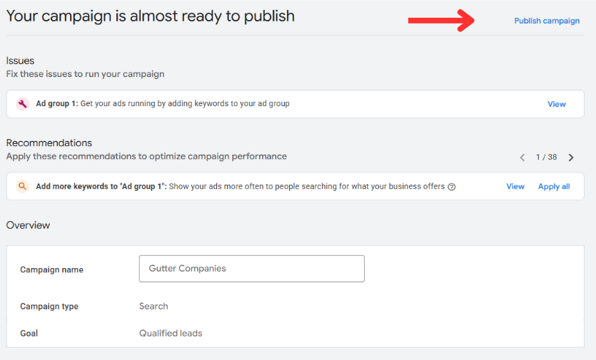 publish campaign 