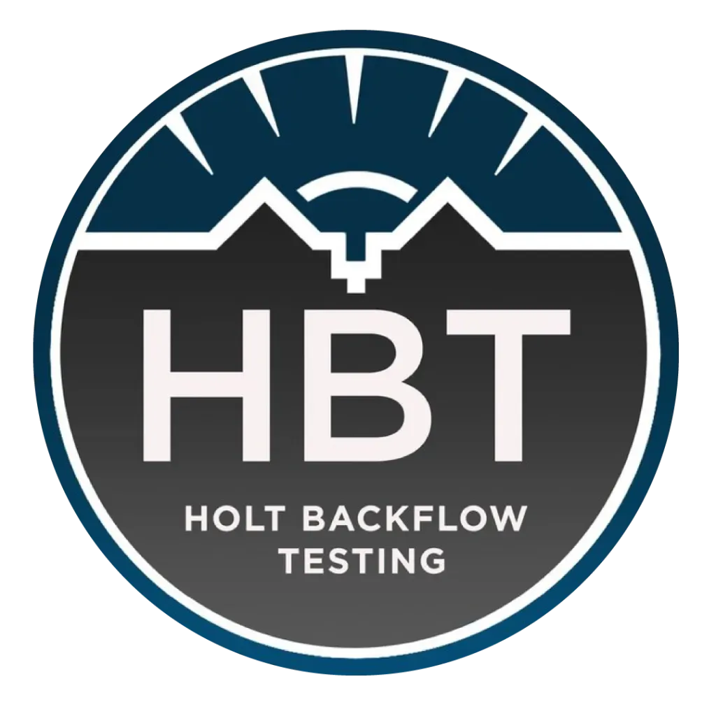 Logo for Holt Backflow Testing, a dark blue and white circular emblem.