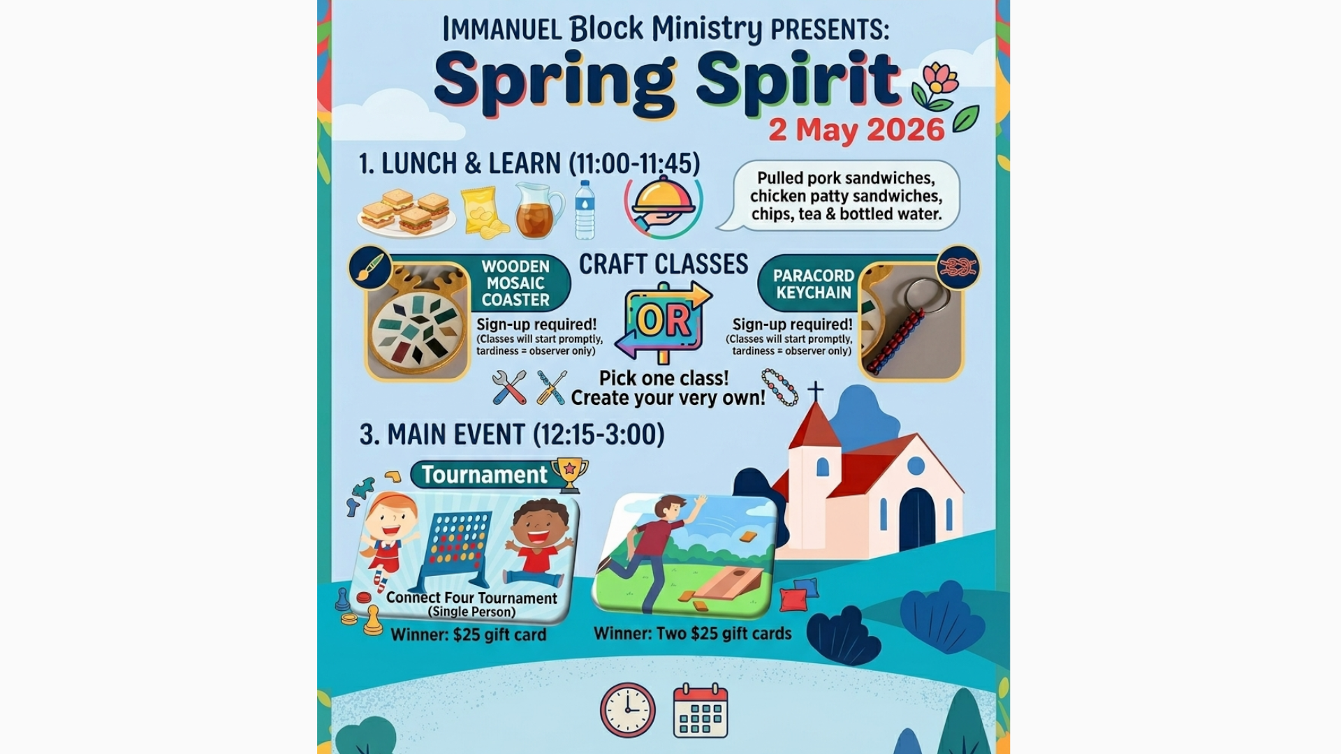 Food distribution flyer, Immanuel Baptist Church, Panama City, FL, November 22, 9am-12pm.  5,000 lbs food distributed.