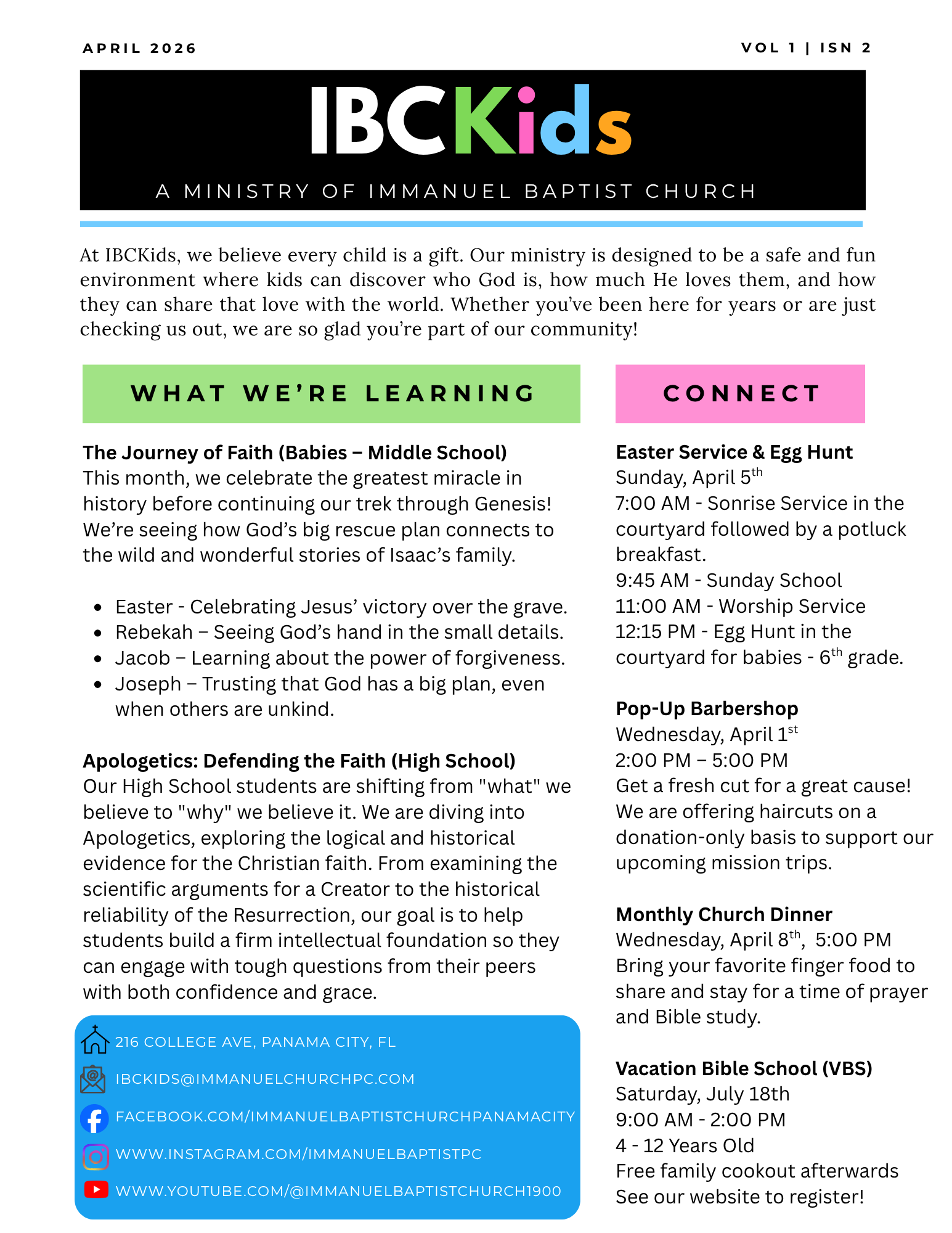 IBCKids newsletter: 
