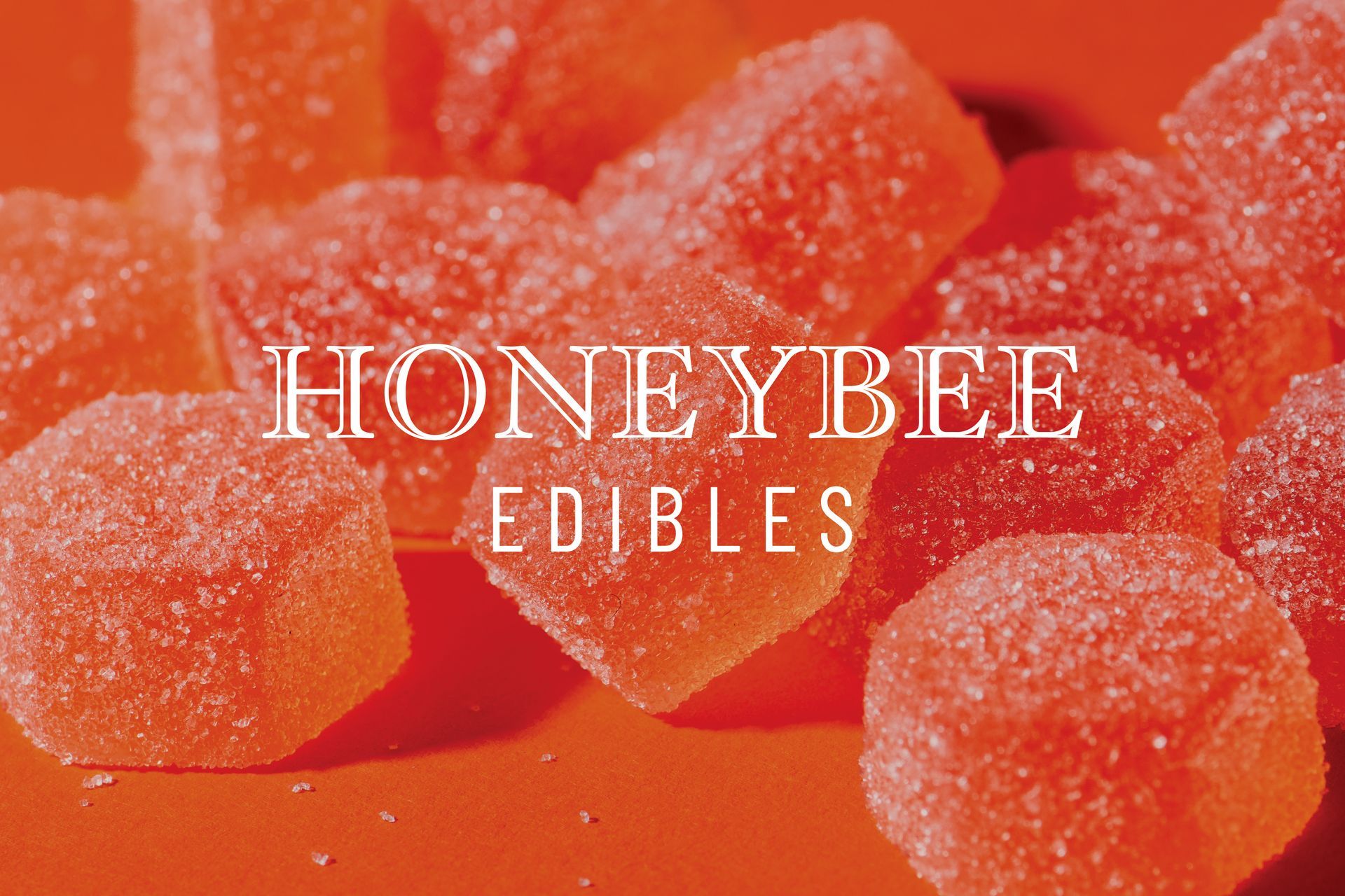 Honeybee Edibles logo on gumdrop background