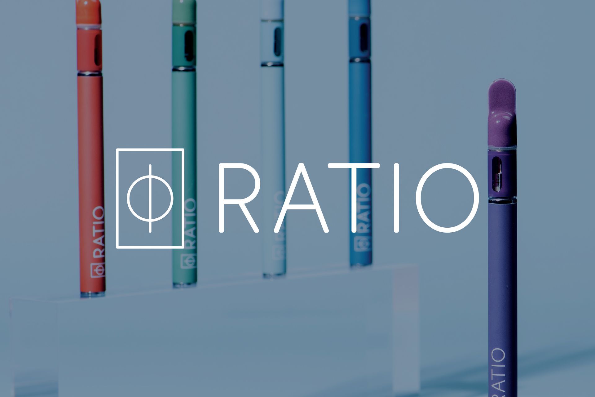 RATIO logo on photo with vapes