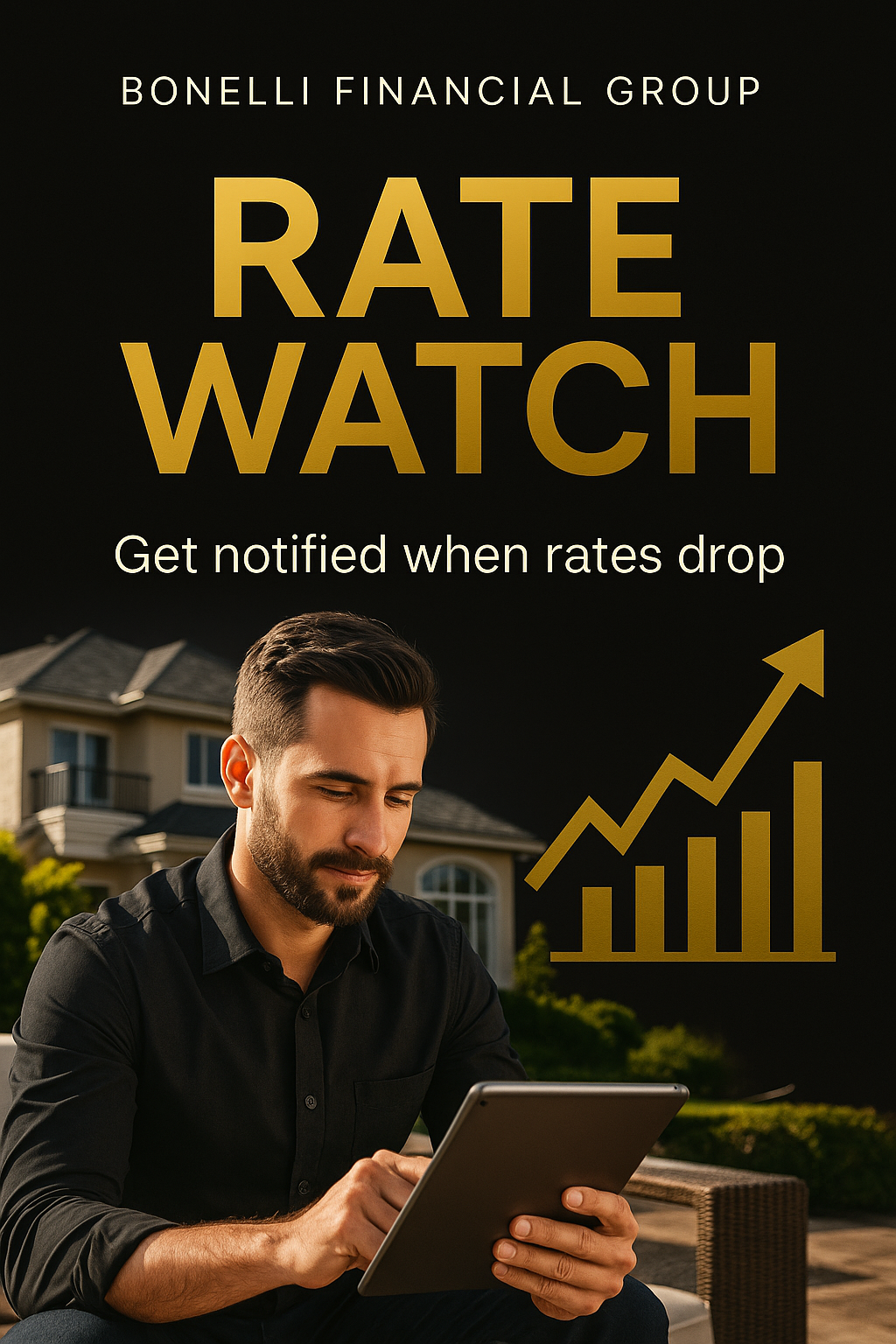 Homebuyer checking mortgage rates using Bonelli Rate Watch