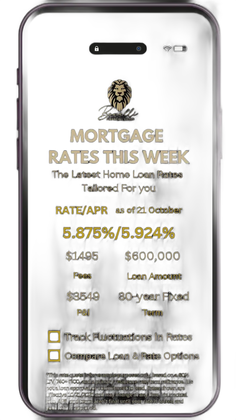 User getting a mortgage rate quote on mobile phone
