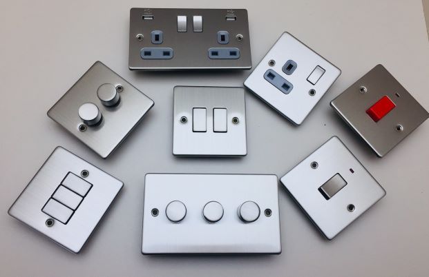 various switches and sockets available at our Cardiff store