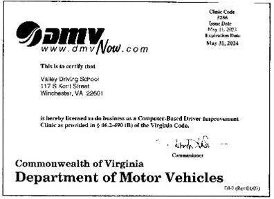 Virginia DMV document