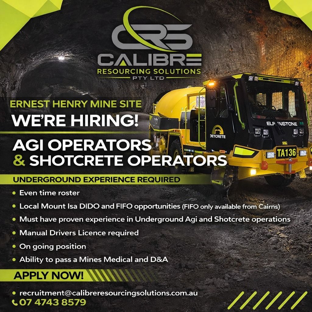 Underground Shotcrete & AGI Operators – Local DIDO / FIFO Opportunities