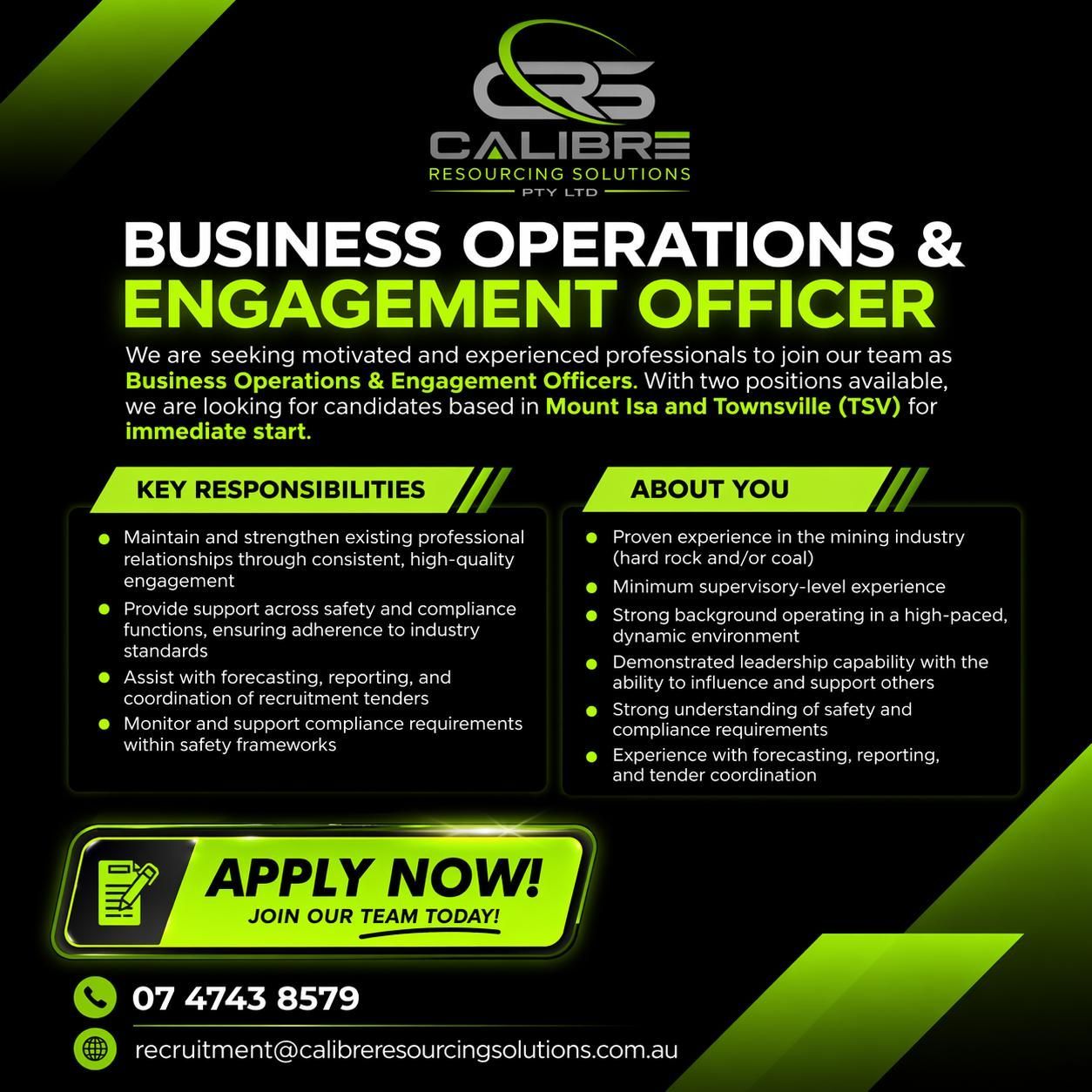 Business Operations & Engagement Officers 