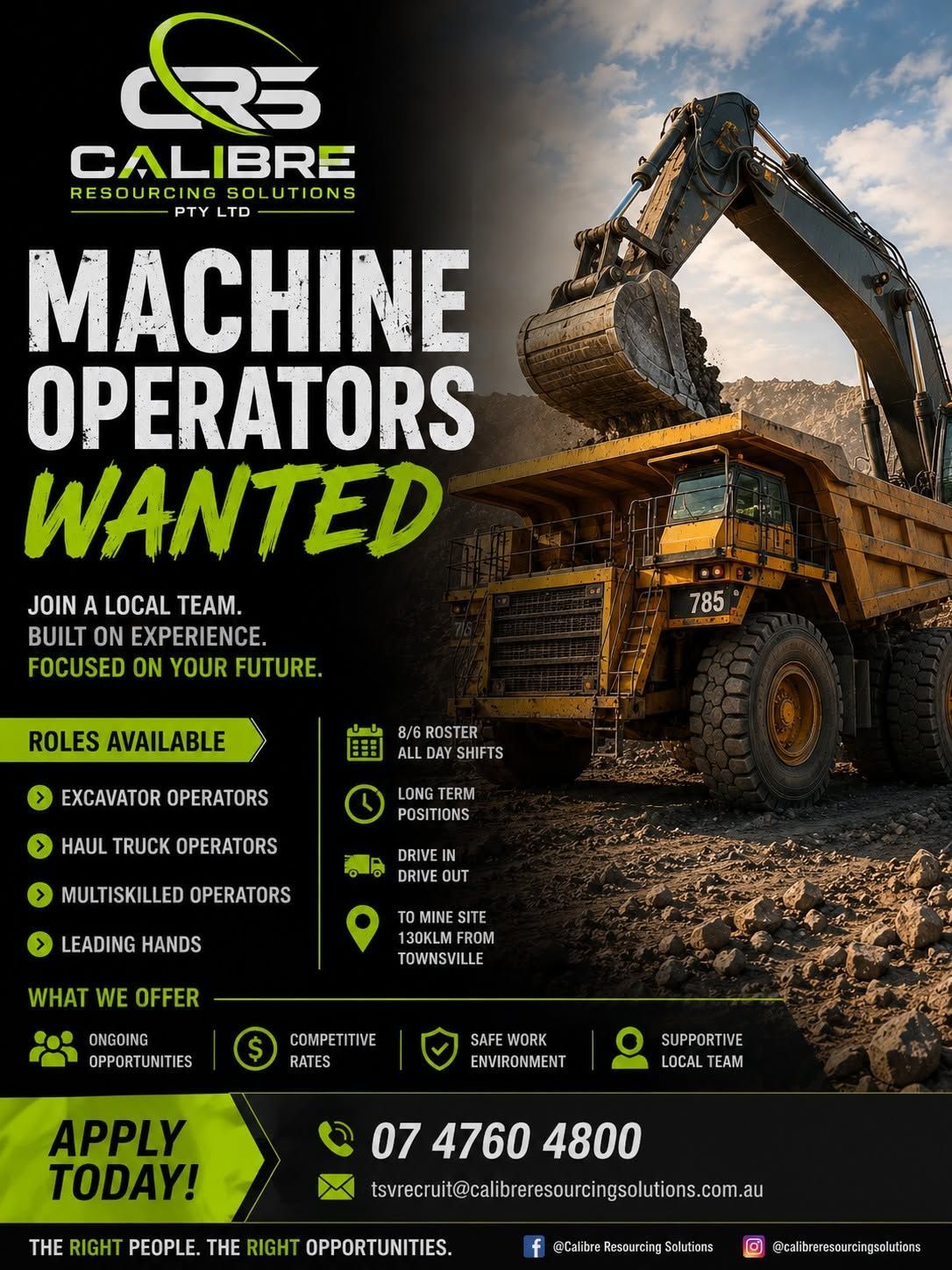 MACHINE OPERATORS WANTED – TOWNSVILLE REGION 