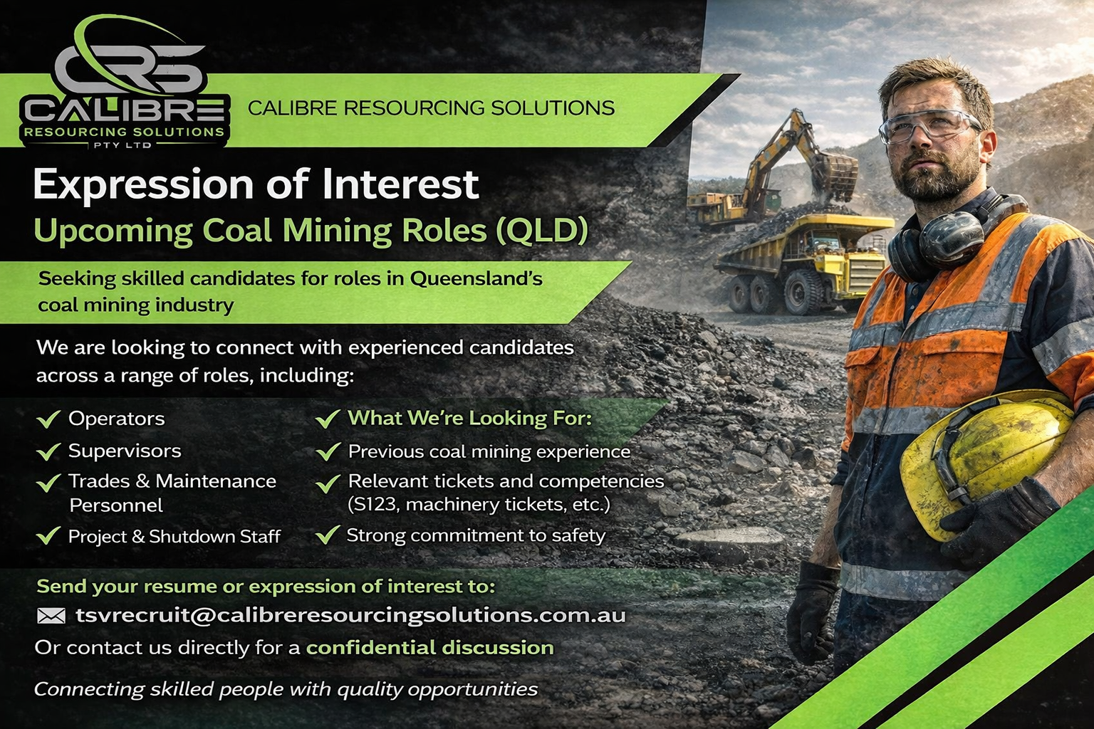 EXPRESSION OF INTEREST – COAL MINING ROLES (QLD)