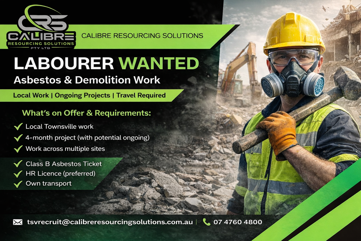 LABOURER (ASBESTOS & DEMOLITION WORK)