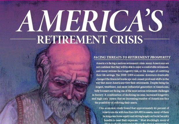 A man with a beard is on the cover of america 's retirement crisis
