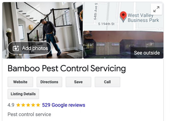 bamboo pest control in Sammamish with 500 reviews