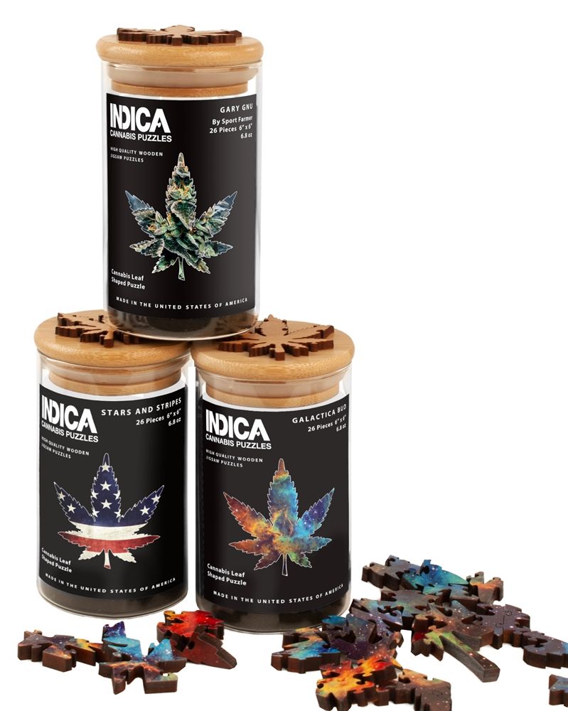 Indica Puzzles with Glass Stash Jar