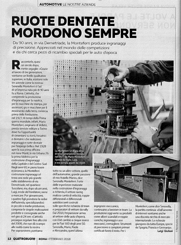 monteferri ingranaggi articolo giornale
